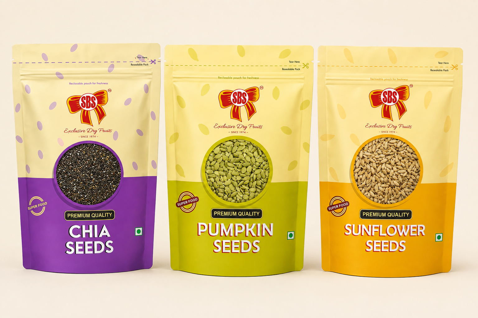Seeds, Chia, Pumpkin, Sunflower SBS Dry Fruits product, Chennai